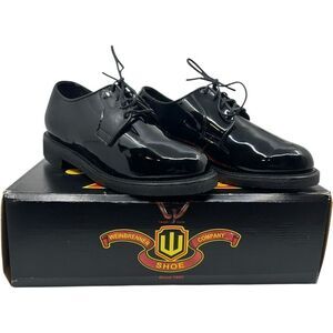 Thorogood Women Poromeric Uniform Oxford Dress Shoes Black Gloss Sz 9M 531-6103